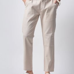 British Club Men Comfort Slim Fit Low-Rise Cotton Chinos Trouser-image-92