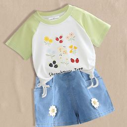 FOREVER FRIDAY Girls Printed Short Sleeves T-shirt With Shorts-picture-10