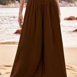 Kotty Women Relaxed Straight Leg High-Rise Pleated Wide Leg Trousers-image-111