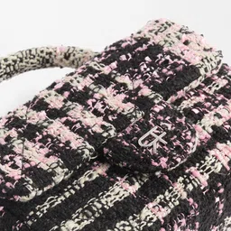 PARFOIS Checked Structured Satchel Bag image 3