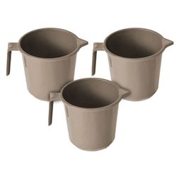 Kuber Industries Brown 3 piece Solid Plastic Bath Accessories Set-76