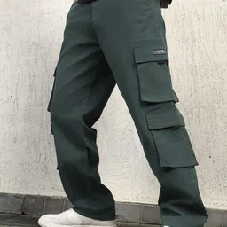 Hubberholme Men Loose Fit Cargos Trousers-image-93