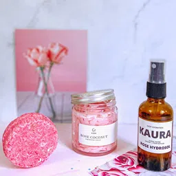 KAURA Rose Coconut Whipped Soap Made With Raw Rose Petals- 120 g-image-3