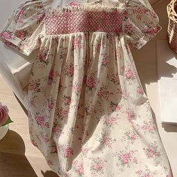 LULU & SKY Floral Print Puff Sleeve A-Line Dress-picture-48