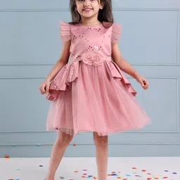 Mark and Mia Girls Printed Cold-Shoulder Peplum Dress-image-86