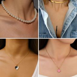 DressBerry Gold-Plated Stainless Steel Minimal Necklace-image-85