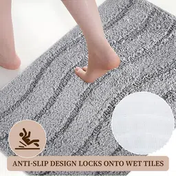 Kuber Industries Grey Anti Skid Mat For Bathroom image 3