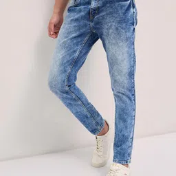 THE BEAR HOUSE Men Acid Wash Cotton Solid Skinny Fit Jeans-picture-11