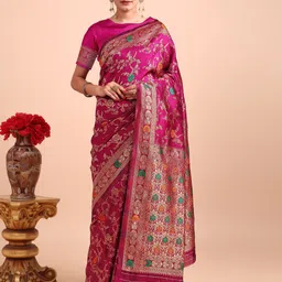 F FASHION Embellished Zari Art Silk Designer Kanjeevaram Saree-25