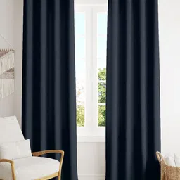 Parda Online Navy Blue Set of 2 Black Out Long Door Curtain-image-31