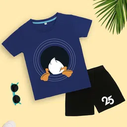 YK Disney Girls Printed Round Neck Pure Cotton T-shirt With Shorts-image-92