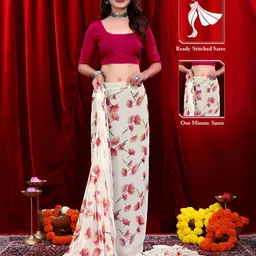 Pionex Floral Printed Pure Georgette Saree-picture-37