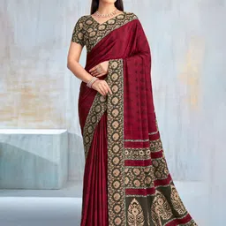 all about you Bagh Printed Pure Crepe Bagru Saree-image-90