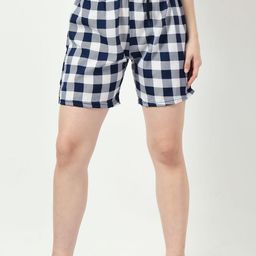 BAESD Women Checked Printed High-Rise Shorts-picture-20
