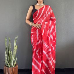 V3 FASHION STUDIO Tie and Dye Pure Georgette Ready to Wear Saree-image-67