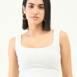 bearbrother Square Neck Sleeveless Regular Fit Crop Tank Top-image-71