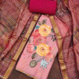 KALINI Floral Embroidered Beads and Stones Unstitched Dress Material-image-67