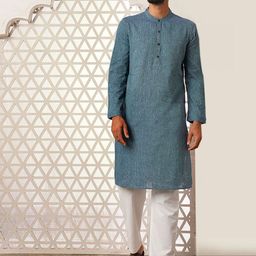 JAYPORE Men Geometric Thread Work Kurta-picture-36