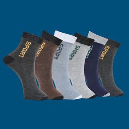 MJE Pack Of 6 Patterned Cotton Ankle Length Socks-picture-25