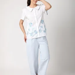 BLANC9 Women Striped Printed Pure Cotton Night suit B9NW100-picture-10