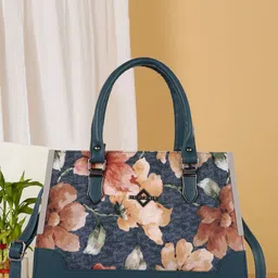SPOTIC Floral Structured Satchel with Tasselled-2