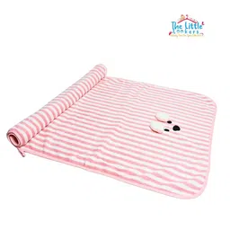 The Little Lookers Pink & White 1 Cotton 350 GSM Bath Towel-image-89