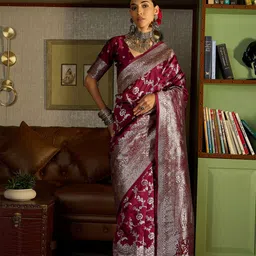 Sangria Woven Design Zari Banarasi Saree-picture-18