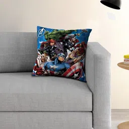 Marvel Blue & White Marvel Character Printed Cushion With Cover-image-37