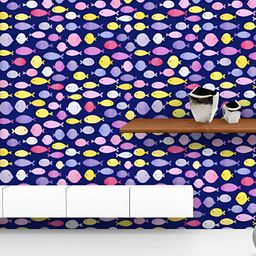 ArtzFolio Printed UV-Resistant Anti-Bacterial Fish Pattern Peel & Stick Wallpaper-image-91