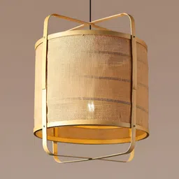 HABERE INDIA Beige Textured Ceiling Lamp-17