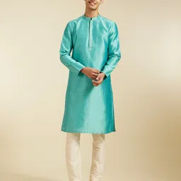 Diwas by Manyavar Woven Design Mandarin Collar Straight Kurta-image-86