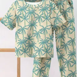 YK Boys Beige Ferrari Printed Casual T-Shirt And Pant Set-image-33