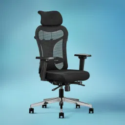 kepler brooks Vertex High Back Mesh Office Chair with Headrest in Black Colour-picture-48