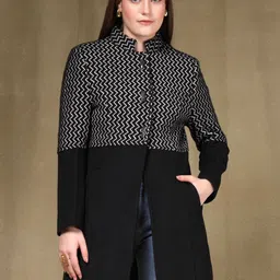 Thirty Threads Self-Designed Mock Collared Single-Breasted Long Overcoat-picture-43