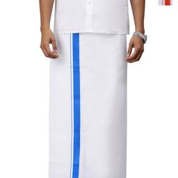 RAMRAJ Pack of 2 Men Cotton Solid Dhoti With Border-46