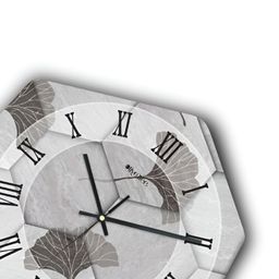 OLIVE TREE Grey & Grey Melange Printed Geometric Wall Clock image 3