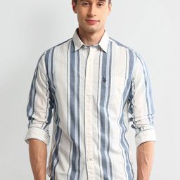 U.S. Polo Assn. Denim Co. Men Classic Slim Fit Opaque Striped Casual Shirt-image-58