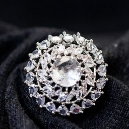 Zoey Silver-Plated Cubic Zirconia-Studded Adjustable Finger Ring-9