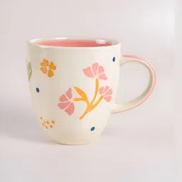 The Wishing Chair Off-White & Pink Oasis Handpainted Mug-29