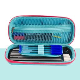 Kuber Industries Pink & Blue FrozenElsa Printed Waterproof 3D Pencil Box For Kids & Adults-23