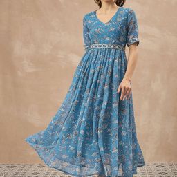 all about you Women Floral Print Fit & Flare Maxi Dress-33