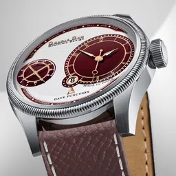 DOUBLERUN Men Round Dial & Leather Straps Analogue Chronograph Watch H05N14024-58