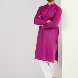 House of Pataudi Men Straight Mandarin Collar Neck Kurta-picture-13