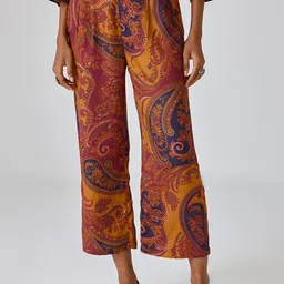 Ancestry Women Printed Straight Fit Mid-Rise Trousers-picture-15