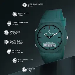 CARLINGTON Men Dial & Straps Analogue and Digital Multi Function Watch Endurance 9145 Teal image 3