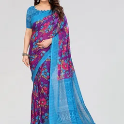 Moda Rapido Women Floral Printed Georgette Saree-picture-42