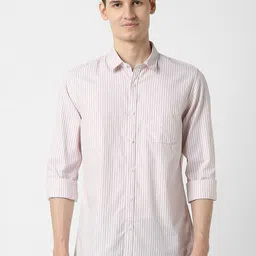 Peter England Casuals Striped Pure Cotton Slim Fit Casual Shirt-image-14