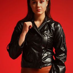 TANDUL Women Lightweight Crop Biker Jacket-image-20