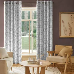 Nefertiti Home Grey Set of 2 Black Out Long Door Curtain-picture-33