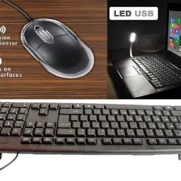 ANJO USB Keyboard-LED Mouse-Non Slip Mouse Pad-3in1 Cleaner-LED Combo Set image 3